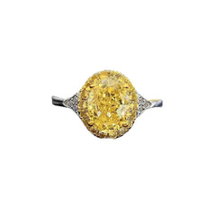 Elegant Yellow Diamond Egg Ring